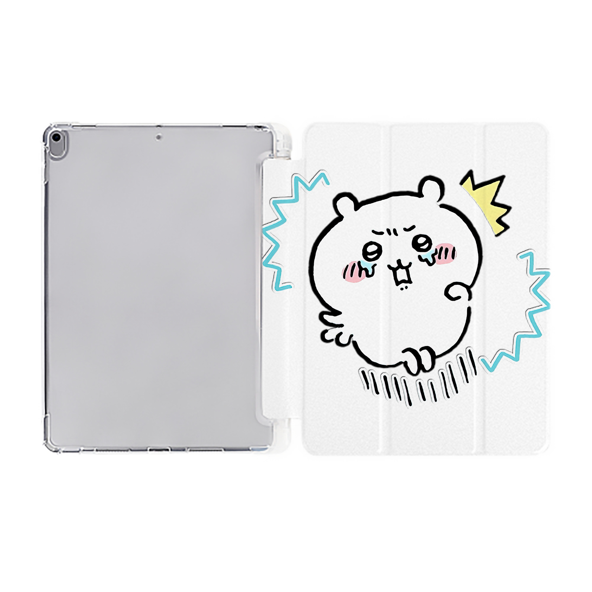 （画像用） ちいかわ ちいかわ Chii-kawa chiikawa IPad ケース ペン収納付き 三つ折りスタンド PUレザー×シリコン 対応機種9.5/10.5/10.9インチ